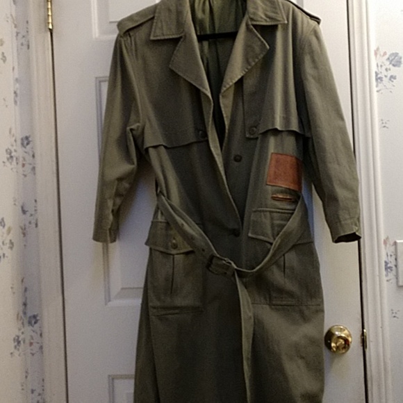 Together Jackets & Blazers - Together vintage Boho army green maxi trench coat